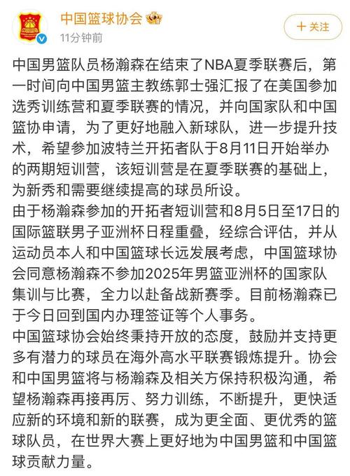 美记：健康罗威，杨瀚森难夺其替补中锋之位，开拓者对其施压有度